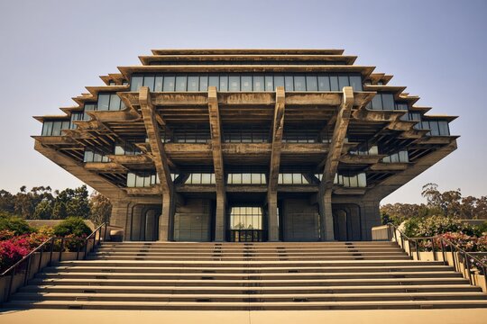 Geisel Library brutalist architecture building exterior in California
