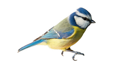 Isolated blue tit bird perched gracefully, showcasing its vibrant plumage and keen eye © Aoife