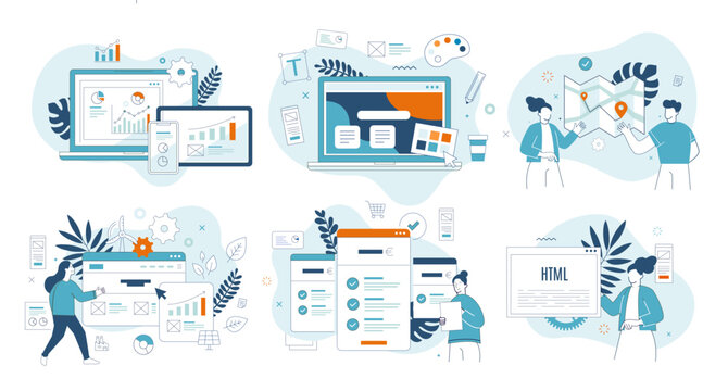 Illustration marketing, design, business,...