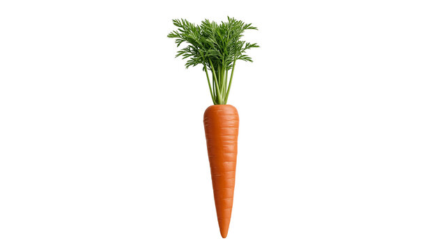 Isolated fresh orange carrot with vibrant green leaves, a healthy and nutritious vegetable harvest