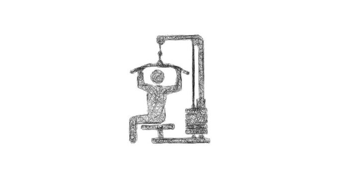 Sketch lat pulldown icon animation - smooth progressive reveal