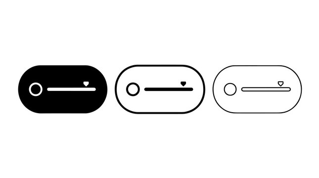 Minimalist slider bar icons set showing adjustable interface controls