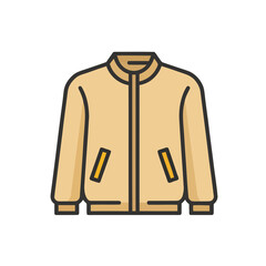 Light brown bomber jacket with zipper and pockets © cabrinna