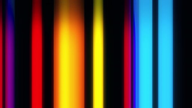 Movie, film or series intro animation shows that is starting to reproduce on an online popular streaming service. Neon fantasy transition, abstract colorful stripes lines approaching to the screen.