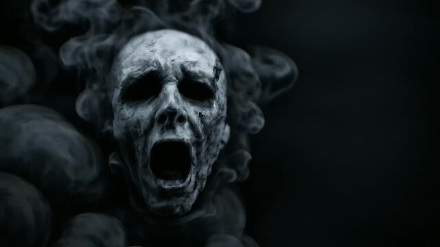 Scary ghost on dark background