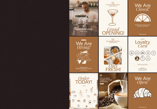 Coffee Shop Brand Instagram Post Layouts & Media Kits