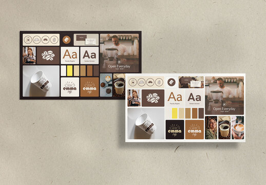Minimal Coffee Shop Brand Identity With Moodboard Layouts