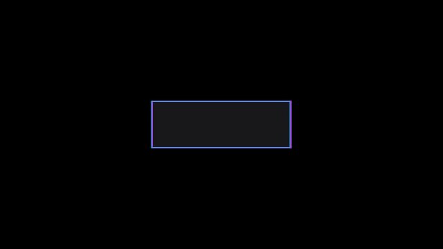 Minimalist neon glowing rectangular frame border animation with glitch effect 4k rectangle