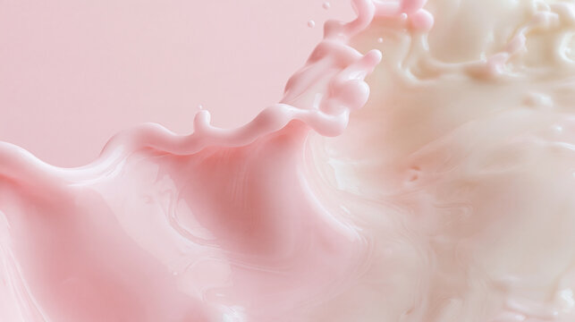 Creamy Pink Strawberry Milk and Yogurt Splash