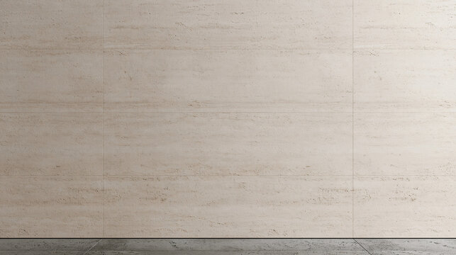 Empty Travertine Stone Wall Mockup in Minimalist Modern Interior