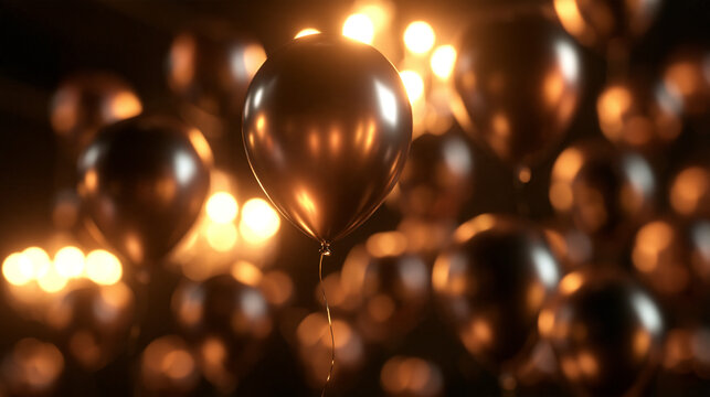 Metallic Balloon Floating at Elegant Celebration Event