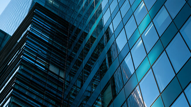Modern Skyscraper Glass Facade in Corporate District