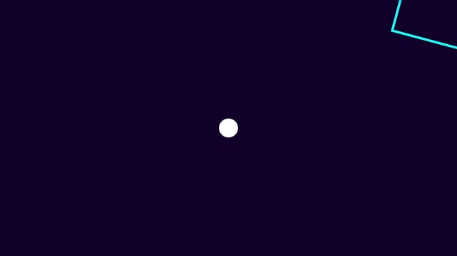 Minimalist geometric motion with expanding neon diamond shapes and central animation 4k white dot on dark background