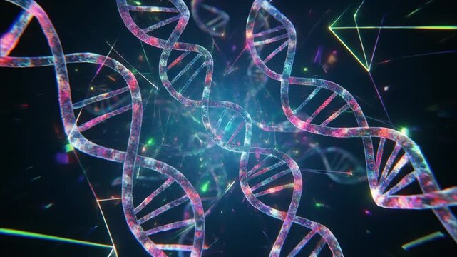 Abstract DNA Helix Background Science, Genetics, Health, Research, Futuristic