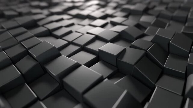Abstract 3D Dark Gray Cubes Pattern Background
