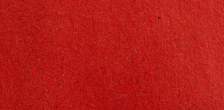 Red Fibrous Paper Texture Background Macro Close-Up