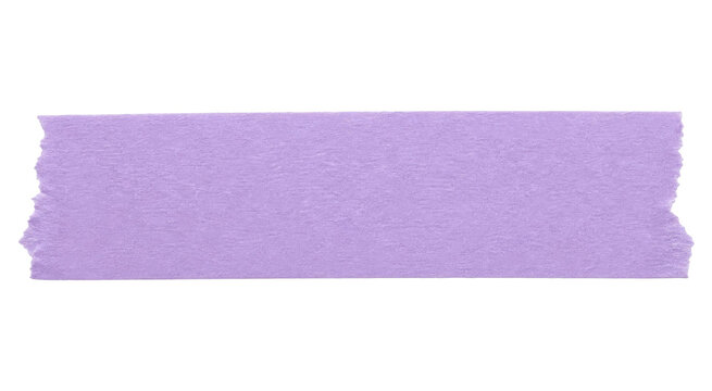 A single strip of purple masking tape isolated on a clean white background for design projects