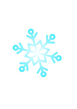 A simple blue gradient snowflake icon isolated on a white background.