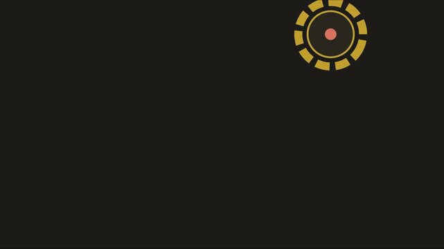 Minimalist gold loading spinner animation on dark 4k background