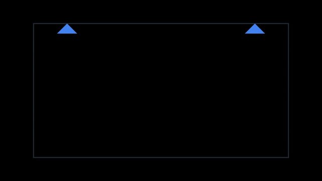 Minimalist hud interface with blue triangle indicators and frame border for digital overlay and motion animation 4k