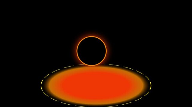 Solar eclipse ring of fire animation: abstract celestial phenomenon and cosmic space 4k background