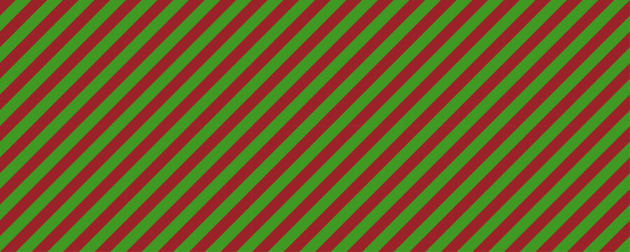 Candy cane stripe seamless pattern, bold diagonal green and red christmas background