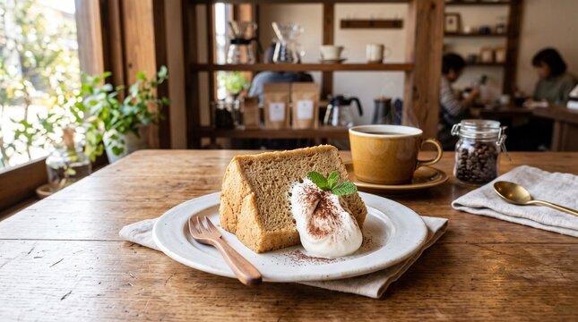 彩り豊かな朝食メニューが並ぶダイニングテーブル、AI生成画像