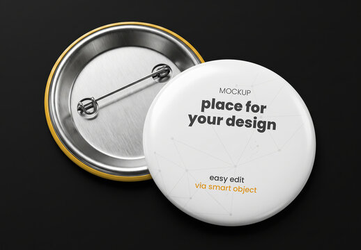 Pin Button Displayed Design Mockup