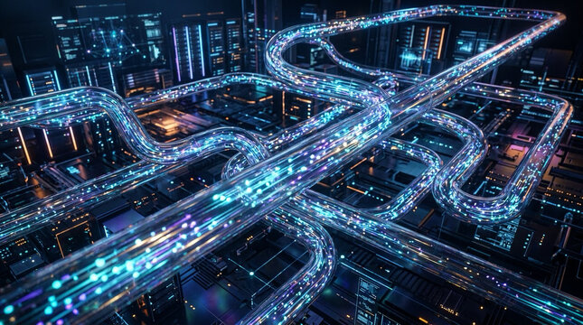 Futuristic Technology Background &ndash; AI, Digital Network, Circuit and Innovation Concept