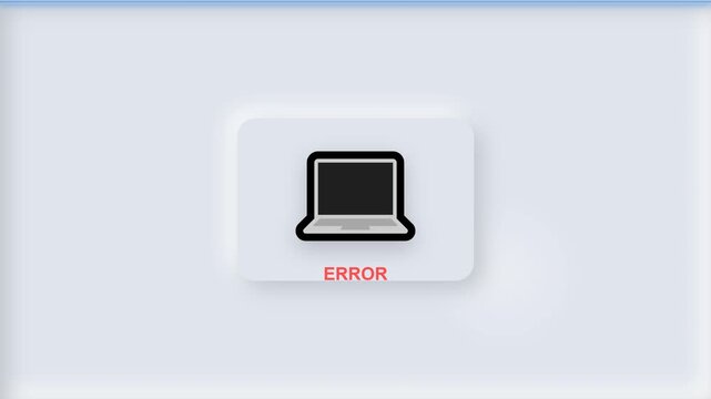Error to Success Animation with Laptop Interface Showing Failed Status and Recovery Process, Troubleshooting Concept for UI UX Design, System Repair, Software Testing, Digital Technology