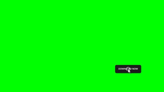 Download Now Button Clicking Animation with Mouse Cursor on Chroma Key Green Screen