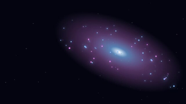 Galaxie spirale vue en composition d&eacute;centr&eacute;e &agrave; trois quarts
