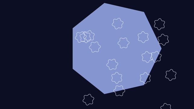 &Eacute;tude de mouvement avec polygone central et rosettes dispers&eacute;es