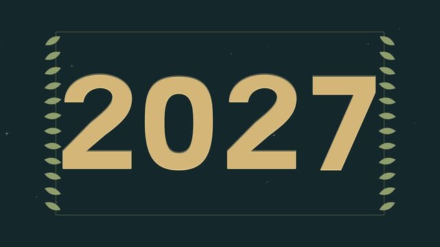 Ann&eacute;e 2027 dor&eacute;e anim&eacute;e pour c&eacute;l&eacute;brer le Nouvel An