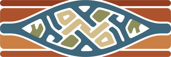 Fototapeta premium Ethnic tribal geometric pattern ornament, abstract symmetrical design