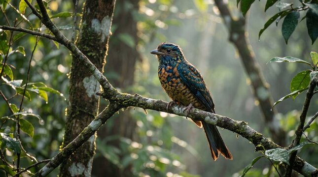 Colorful forest bird
