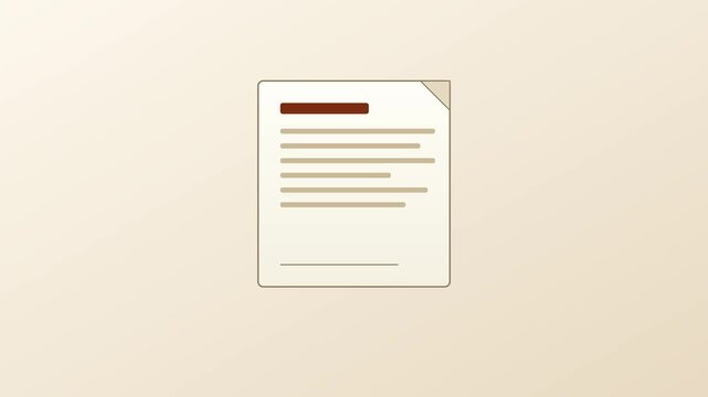 Document Form Appearing with Text Lines Animation
