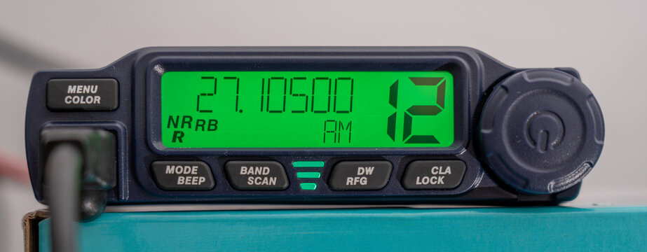 CB radio tuned to channel 12 in AM