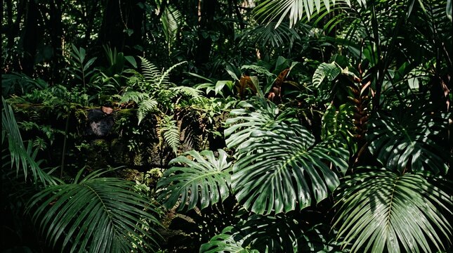 Dark tropical foliage