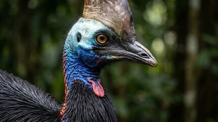 Fototapeta premium Close up portrait of a cassowary bird head