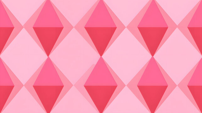 The desktop features a geometric pink diamond pattern