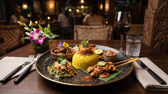 Indonesian rice platter