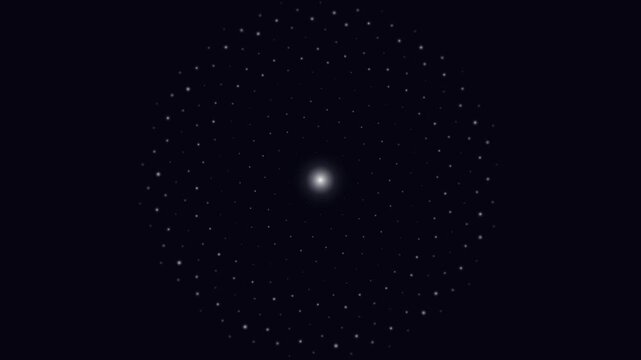 A glowing white star at the center of a dense constellation of smaller stars forms a seamless cosmic looping background.
