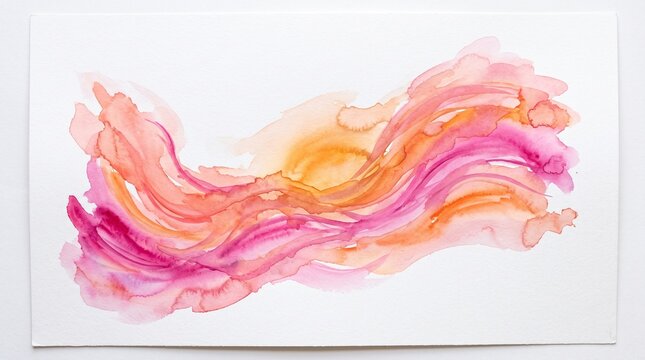 Pink orange watercolor