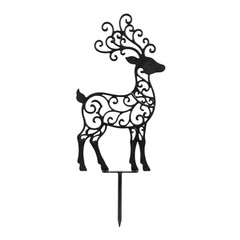 Fototapeta premium Decorative reindeer silhouette on transparent background