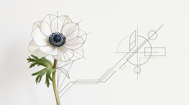 Geometric anemone flower
