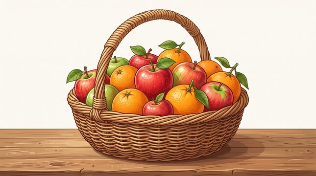 Fruit basket illustration