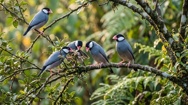 Java sparrow flock