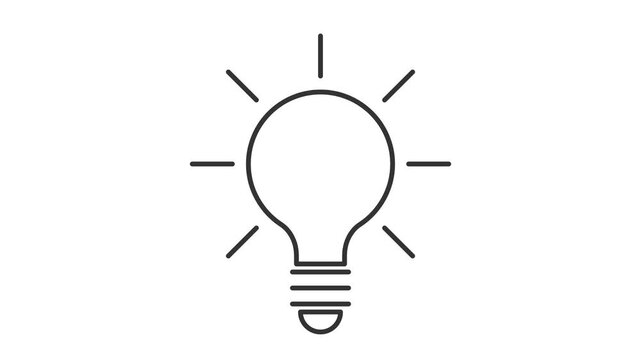 Light bulb line icon representing idea inspiration creativity innovation and solution concept