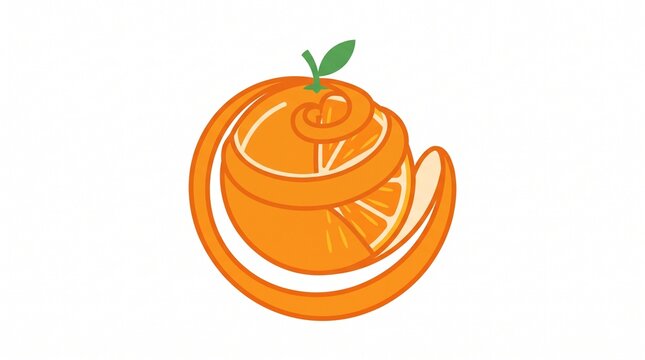 Peeled orange vector
